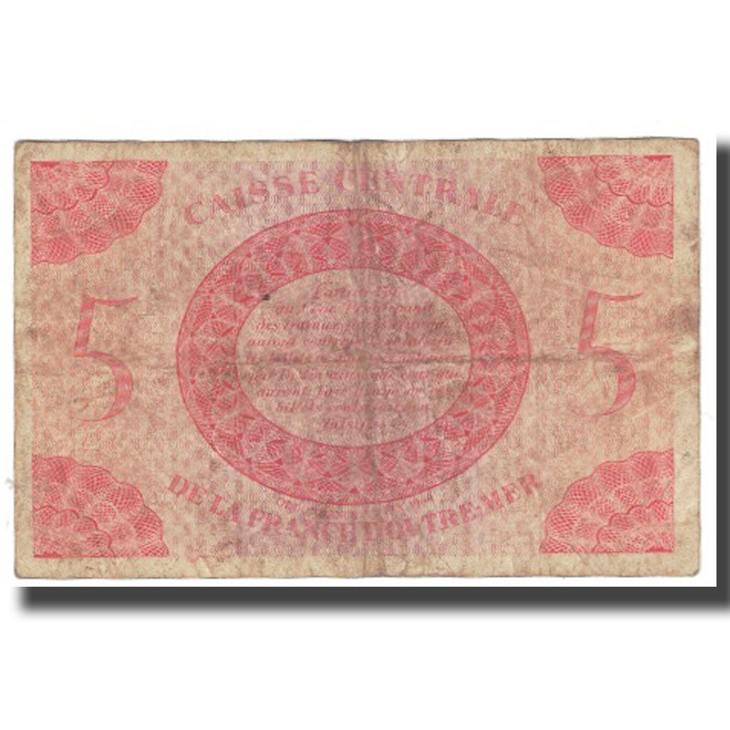 Banknote, French Equatorial Africa, 5 Francs, 1944, 1944, KM:15C, VF(20-25)