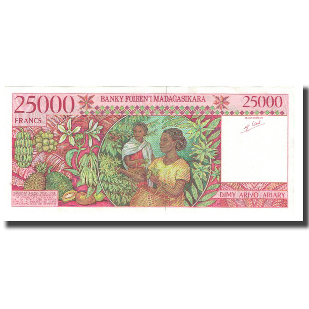 Banknote, Madagascar, 25,000 Francs = 5000 Ariary, KM:82, UNC(65-70)