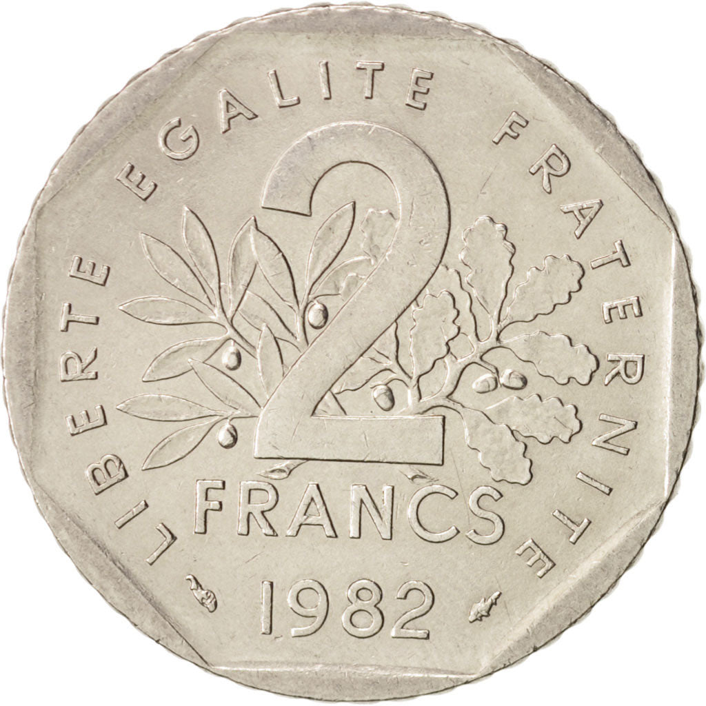 France, Semeuse, 2 Francs, 1982, AU(50-53), Nickel, KM:942.1, Gadoury:547