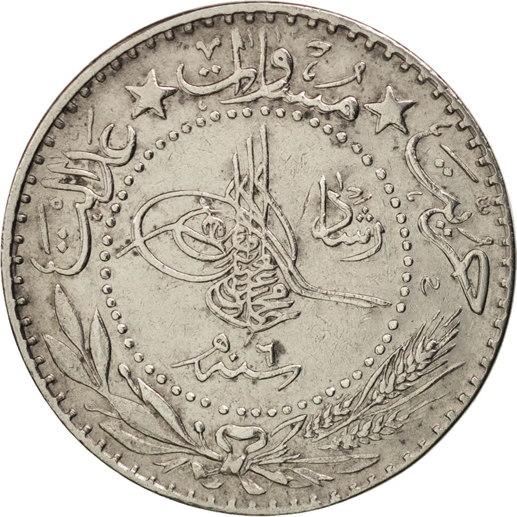 Turkey, Muhammad V, 20 Para, 1914, Qustantiniyah, EF(40-45), Nickel, KM:761