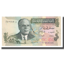 Banknote, Tunisia, 1/2 Dinar, 1973, 1973-10-15, KM:69a, UNC(65-70)