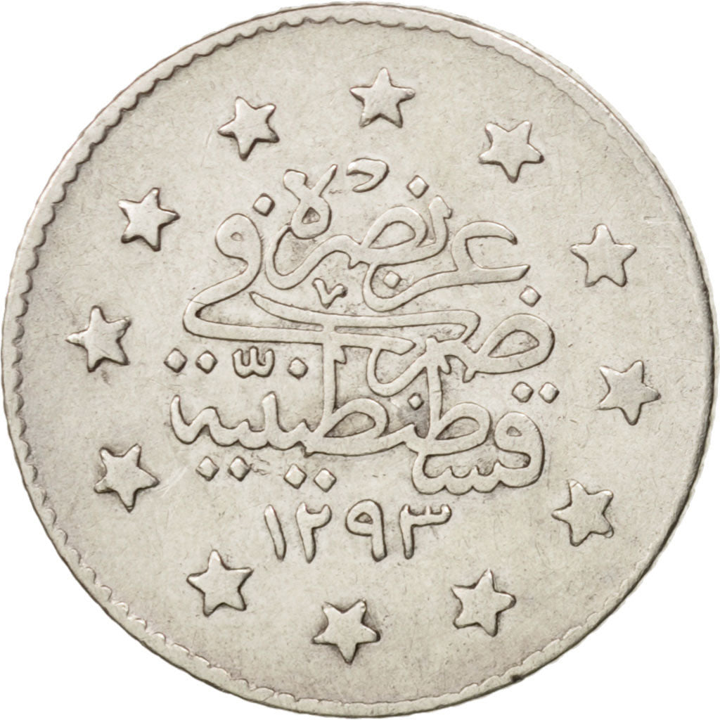 Turkey, Abdul Hamid II, Kurush, 1903, Qustantiniyah, EF(40-45), Silver, KM:735