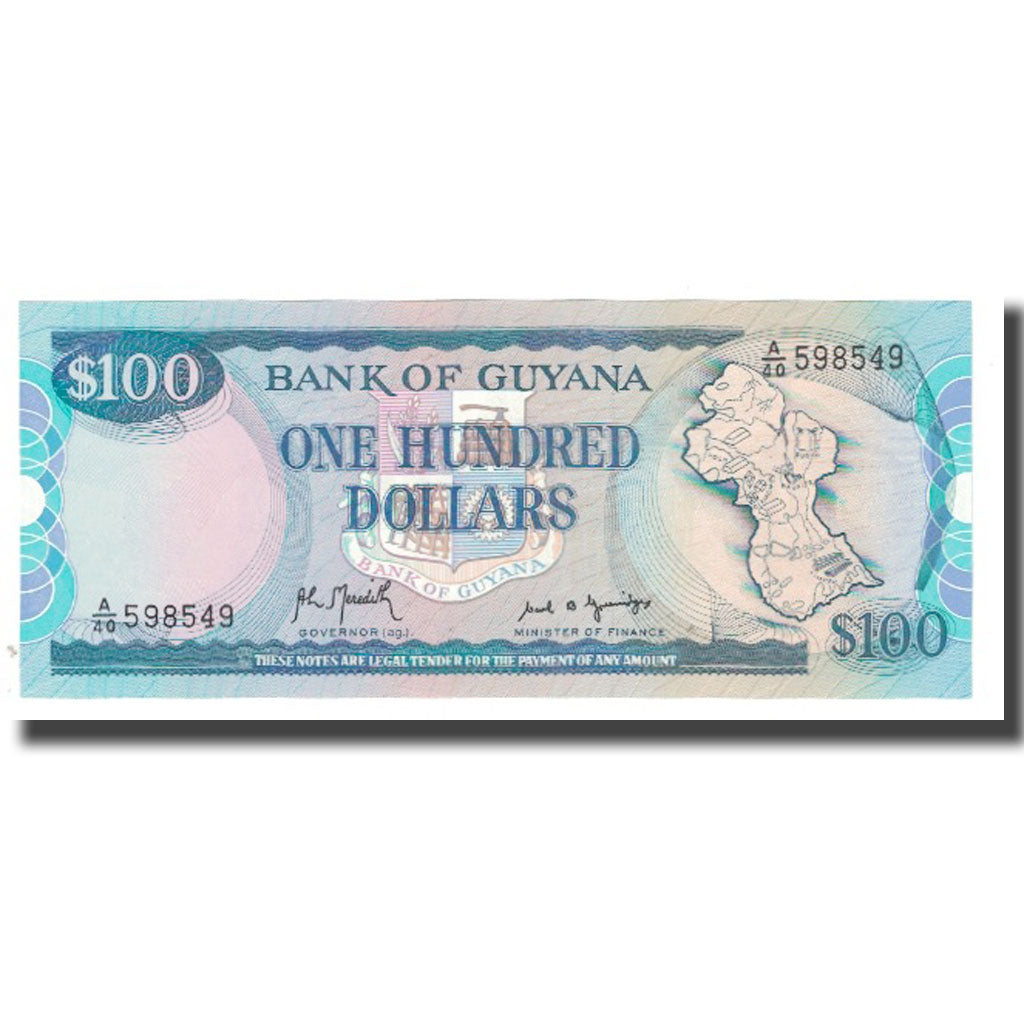 Banknot, Gujana, 100 Dollars, KM:31, UNC(65-70)