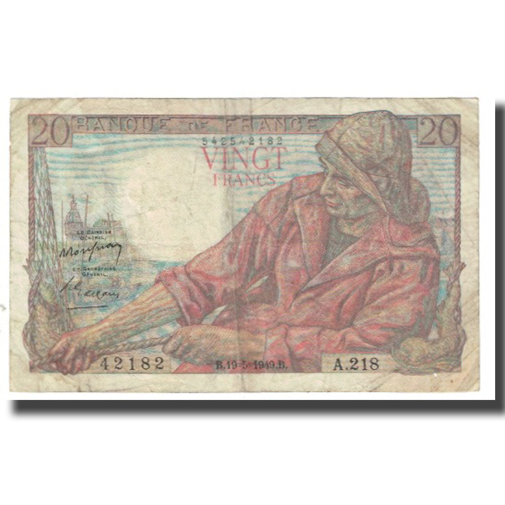 France, 20 Francs, 1949, 1949-05-19, VF(20-25), Fayette:13.15, KM:100c