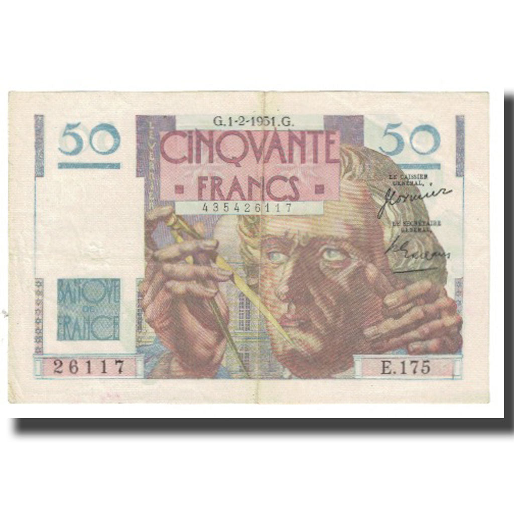 France, 50 Francs, Le Verrier, 1951, Taisaud, 1951-02-01, EF(40-45)