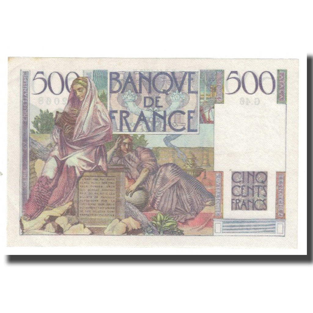 France, 500 Francs, Chateaubriand, 1945, BELIN ROUSSEAU GARGAM, 1945-11-07, SUP