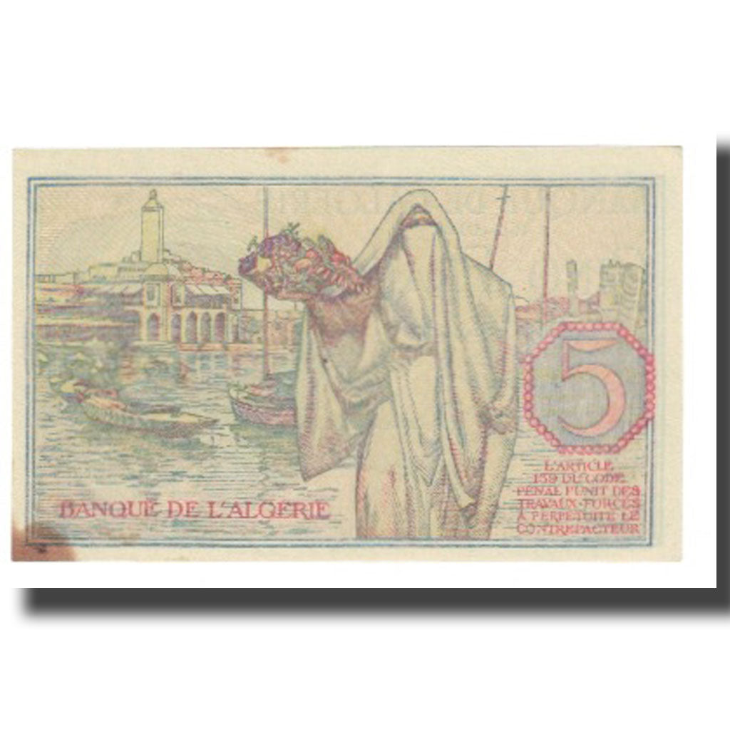 Banknote, Algeria, 5 Francs, 1944, 1944-10-02, KM:94a, EF(40-45)