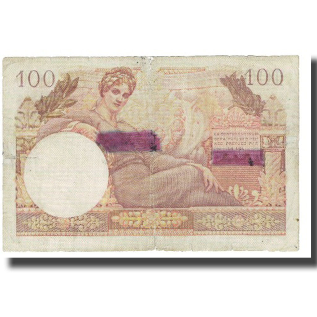 France, 100 Francs, 1947 French Treasury, P. Rousseau and R. Favre-Gilly, FAUSSE