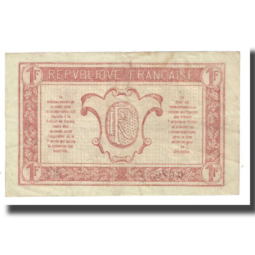 Francia, 1 Franc, 1917-1919 Army Treasury, MB+, Fayette:VF3.14, KM:M2
