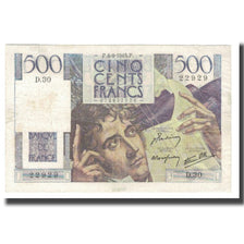 França, 500 Francs, Chateaubriand, 1945, BELIN ROUSSEAU GARGAM, 1945-09-06