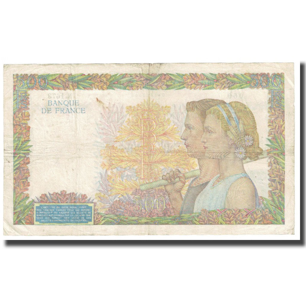 Francja, 500 Francs, La Paix, 1940, P. Rousseau and R. Favre-Gilly, 1940-12-19