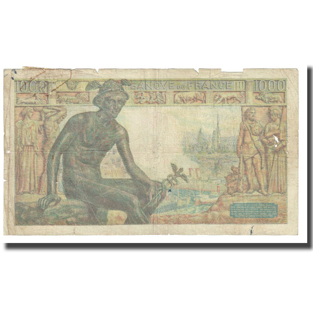 Francia, 1000 Francs, Déesse Déméter, 1942, P. Rousseau and R. Favre-Gilly