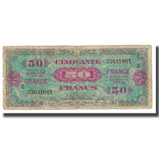 França, 50 Francs, Flag/France, 1944, VF(20-25), Fayette:24.1, KM:122a