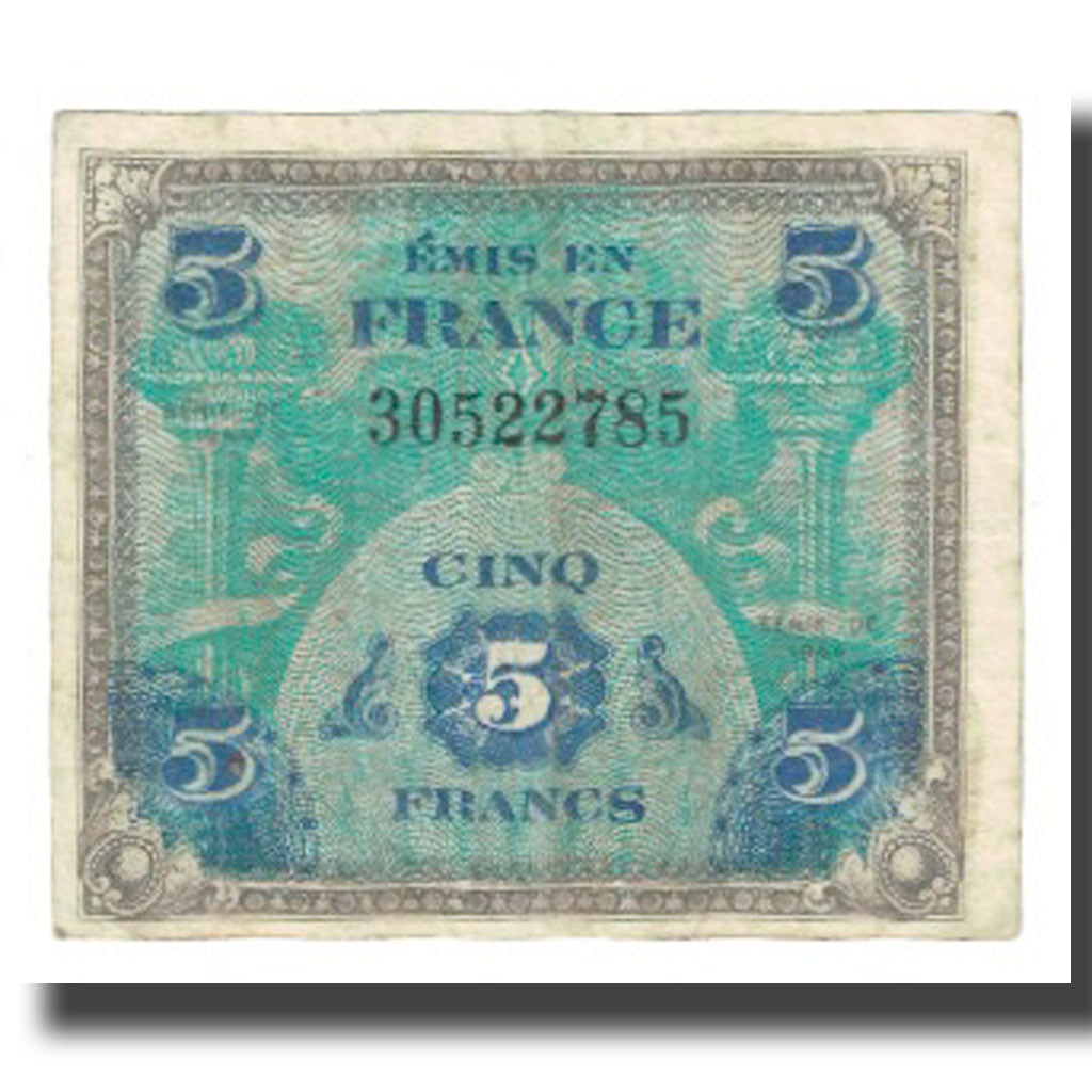 Francia, 5 Francs, Flag/France, 1944, MB, Fayette:vF 17.1, KM:115a