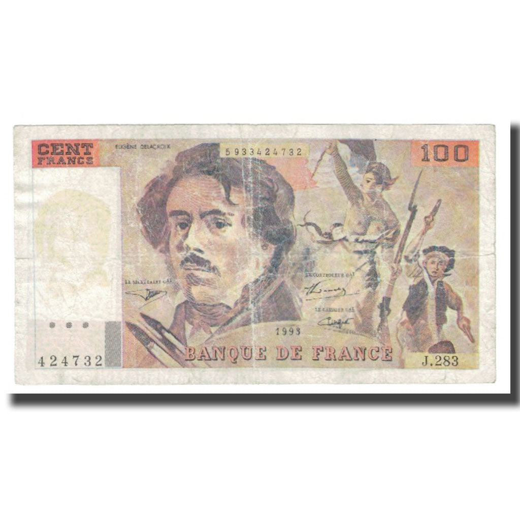Frankrijk, 100 Francs, Delacroix, 1993, FAUX, TB