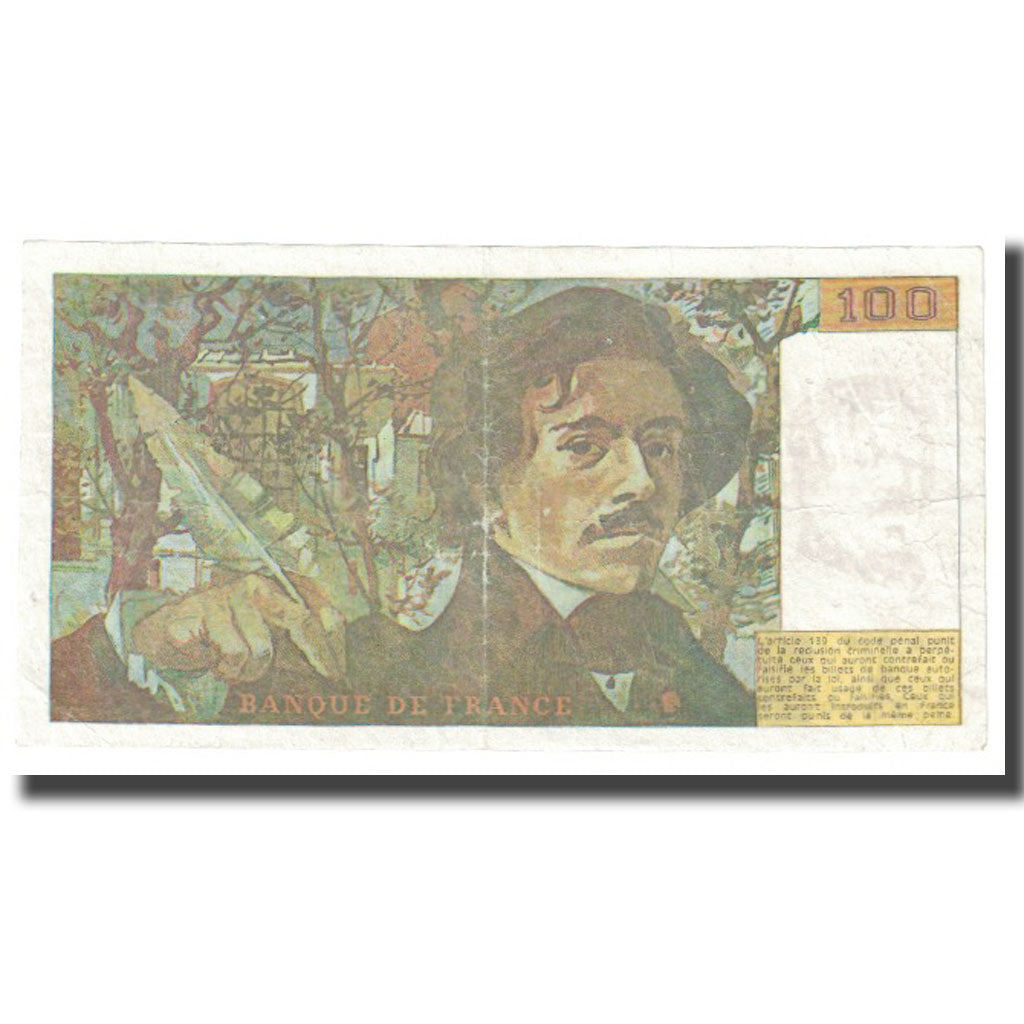 France, 100 Francs, Delacroix, 1990, FAUX, VF(20-25)