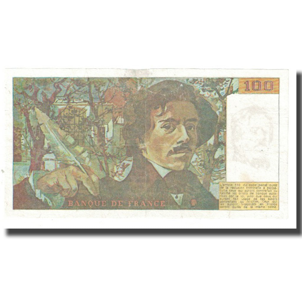 France, 100 Francs, Delacroix, 1990, FAUX, VF(20-25)