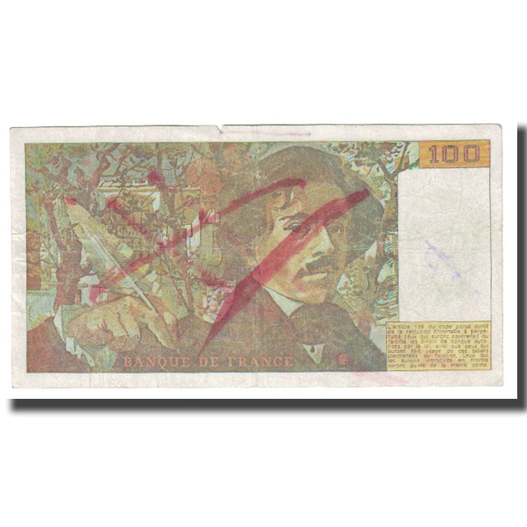 France, 100 Francs, Delacroix, 1990, FAUX, VF(20-25)