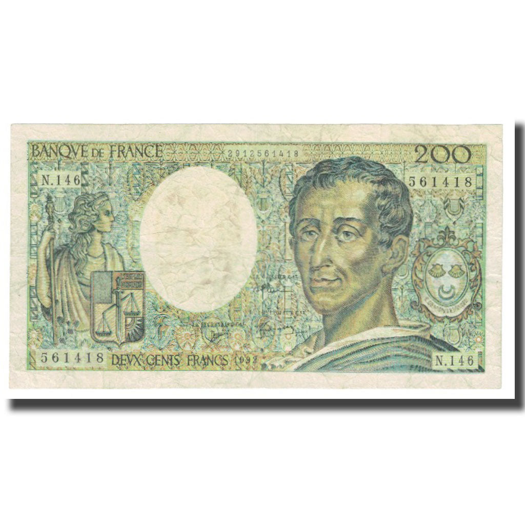 France, 200 Francs, Montesquieu, 1992, FAUX, VF(20-25)