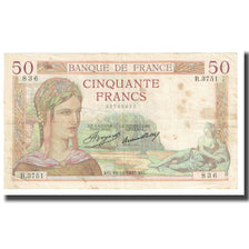 France, 50 Francs, Cérès, 1935, P. Rousseau and R. Favre-Gilly, 1935-12-19