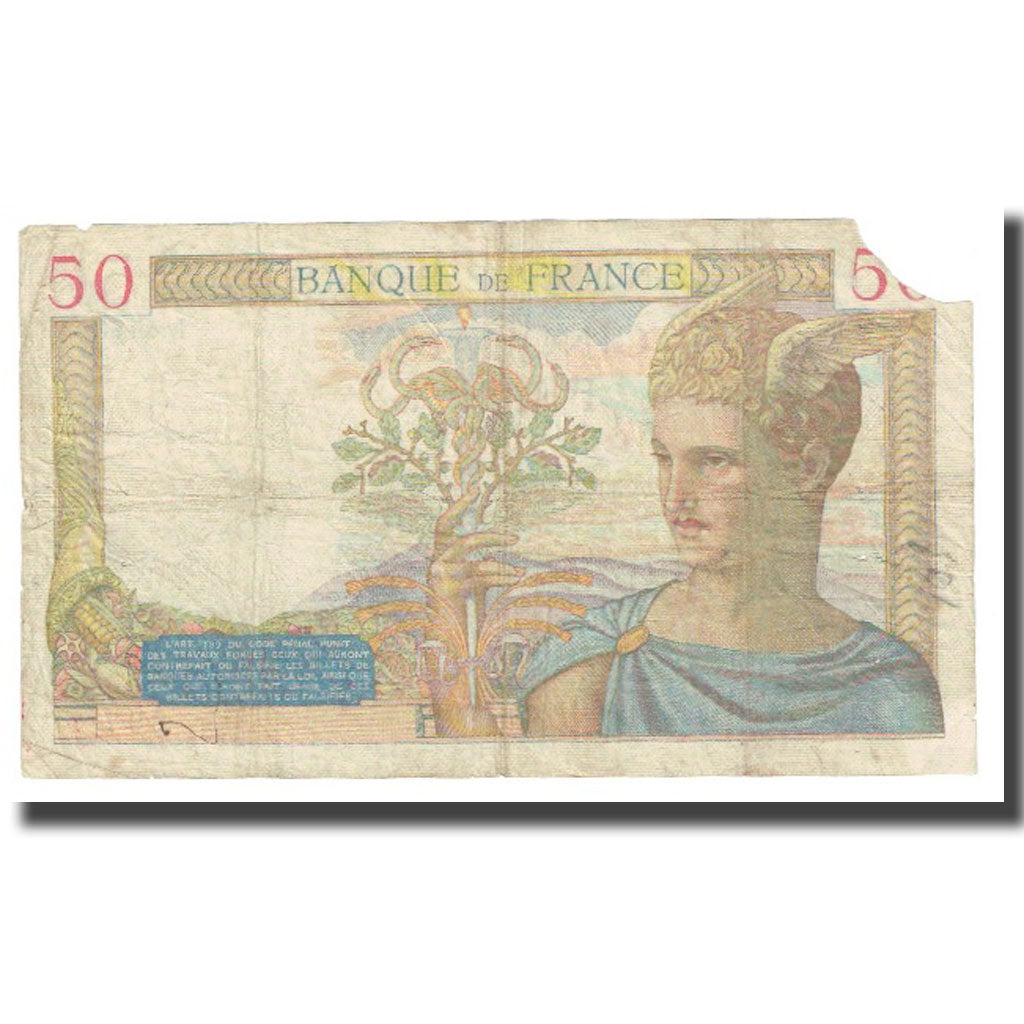 France, 50 Francs, Cérès, 1936, P. Rousseau and R. Favre-Gilly, 1936-05-28