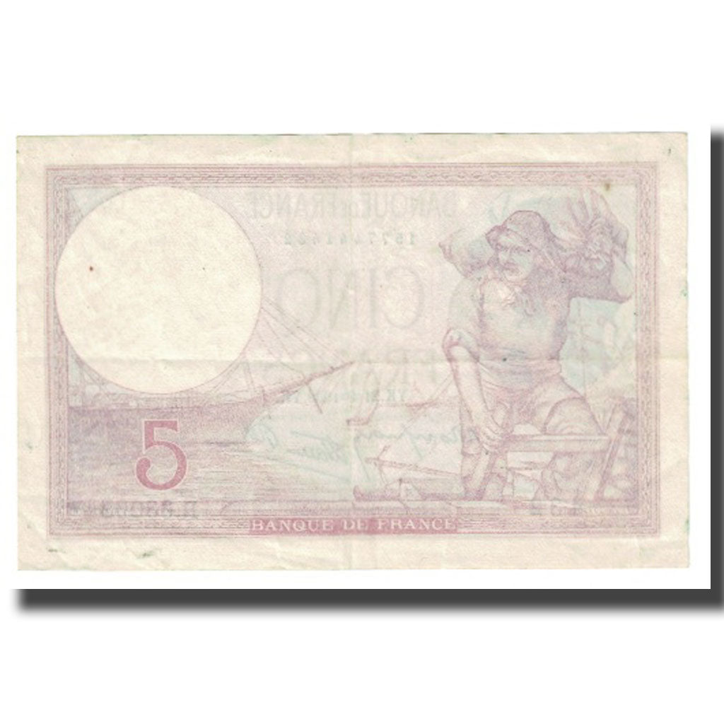 France, 5 Francs, Violet, 1939, P. Rousseau and R. Favre-Gilly, 1939-09-21