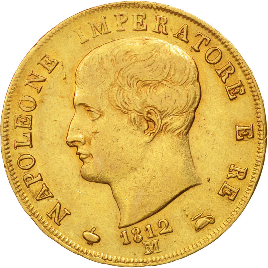 STATI ITALIANI, KINGDOM OF NAPOLEON, Napoleon I, 40 Lire, 1812, Milan, BB, Or...