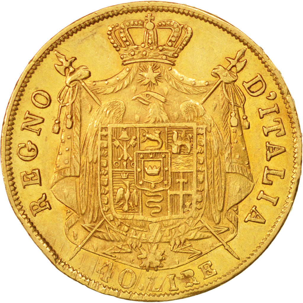 STATI ITALIANI, KINGDOM OF NAPOLEON, Napoleon I, 40 Lire, 1812, Milan, BB, Or...