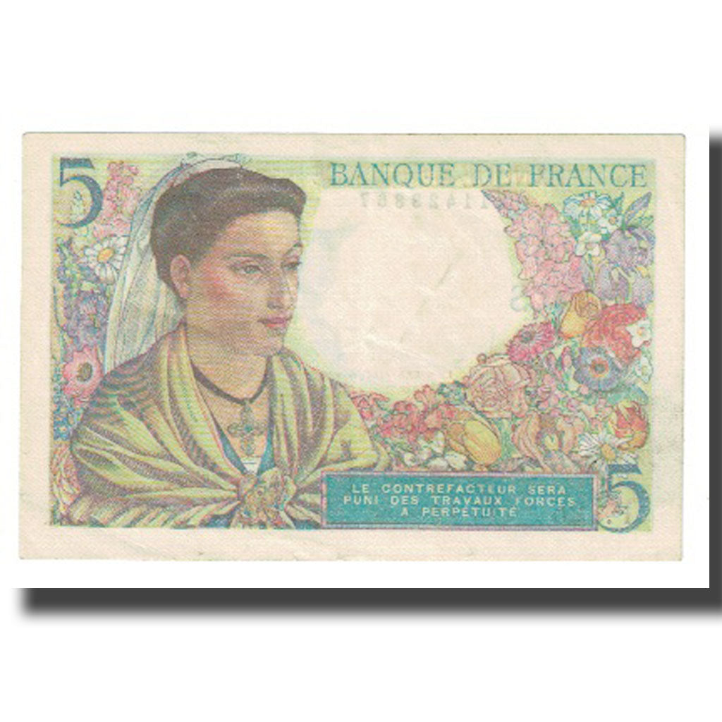 France, 5 Francs, Berger, 1945, P. Rousseau and R. Favre-Gilly, 1945-04-05, TTB