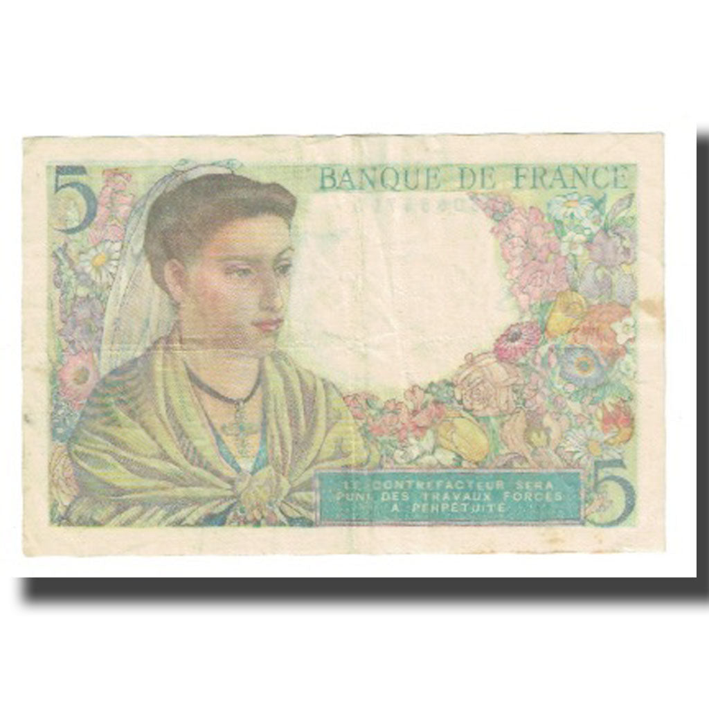 France, 5 Francs, Berger, 1947, P. Rousseau and R. Favre-Gilly, 1947-10-30
