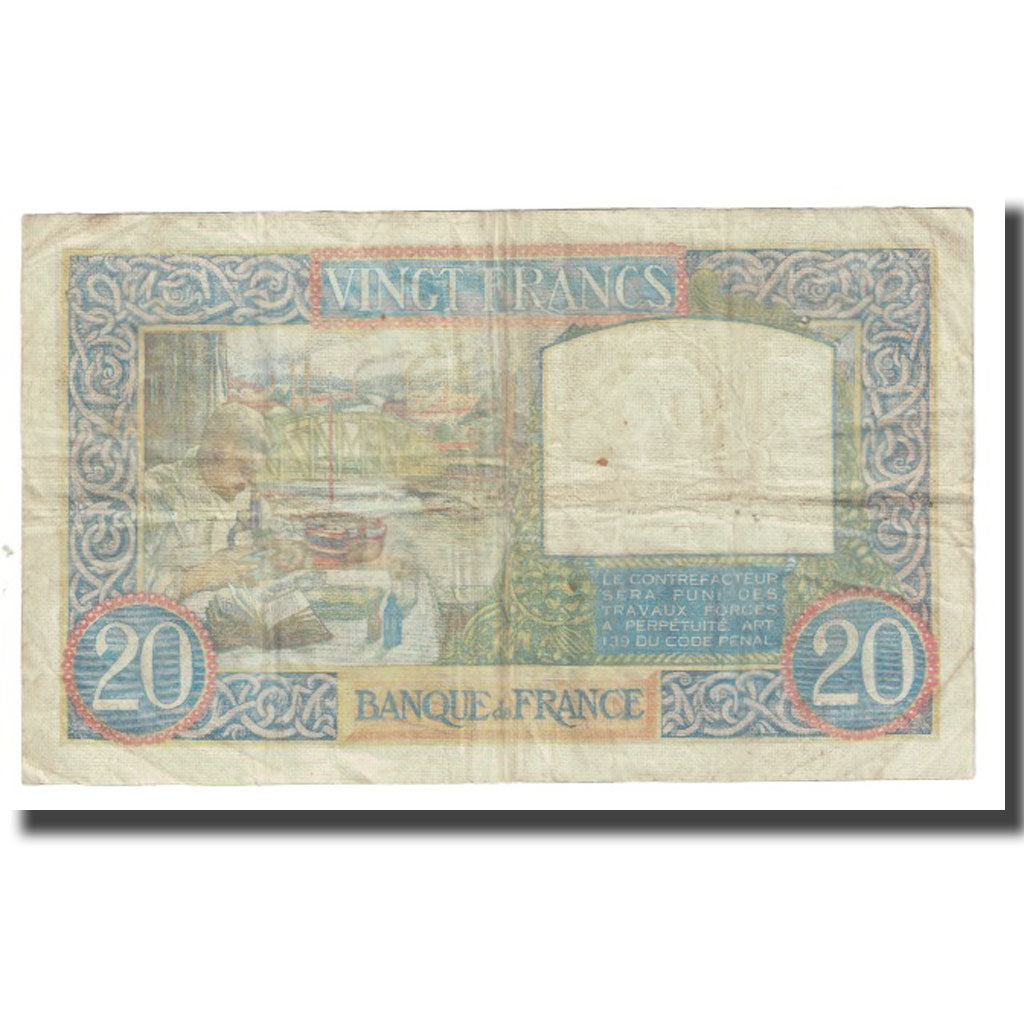 Francja, 20 Francs, Science et Travail, 1941, P. Rousseau and R. Favre-Gilly