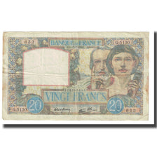 Frankrijk, 20 Francs, Science et Travail, 1941, P. Rousseau and R. Favre-Gilly