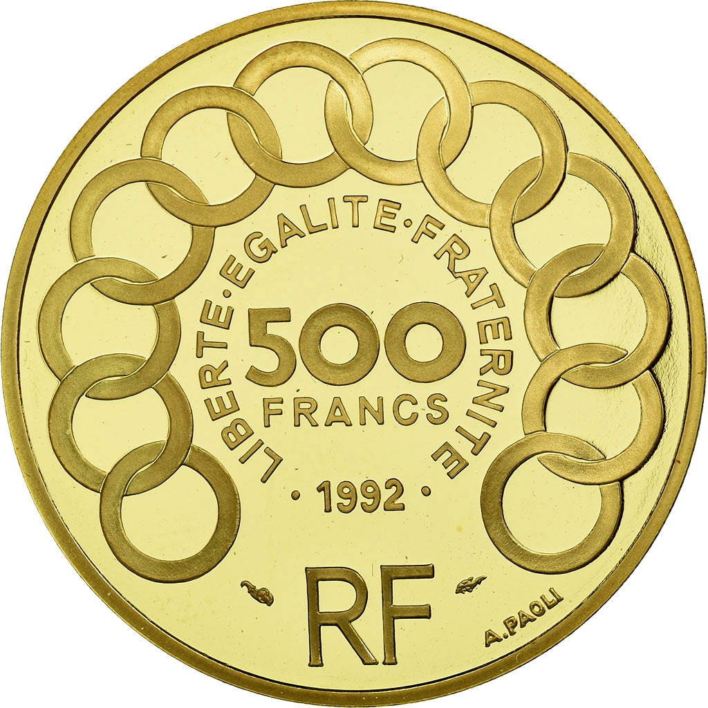 France, 500 Francs-70 Ecus, 1992, MS(65-70), Gold, KM:1013, Gadoury:C31