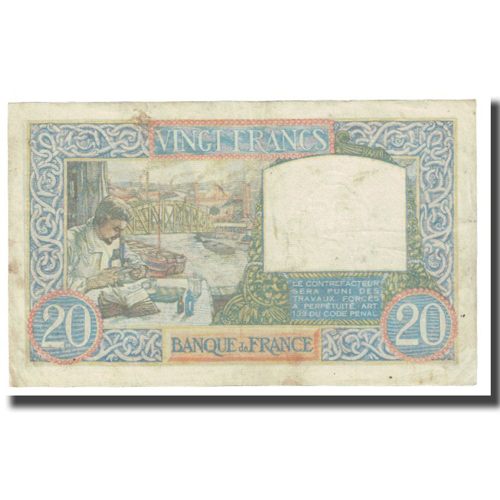 Francia, 20 Francs, Science et Travail, 1941, P. Rousseau and R. Favre-Gilly