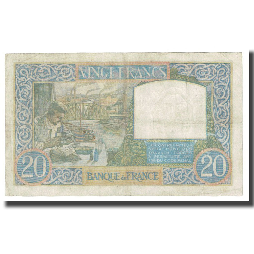 Francia, 20 Francs, Science et Travail, 1941, P. Rousseau and R. Favre-Gilly