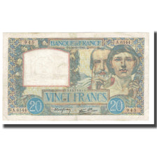 France, 20 Francs, Science et Travail, 1941, P. Rousseau and R. Favre-Gilly
