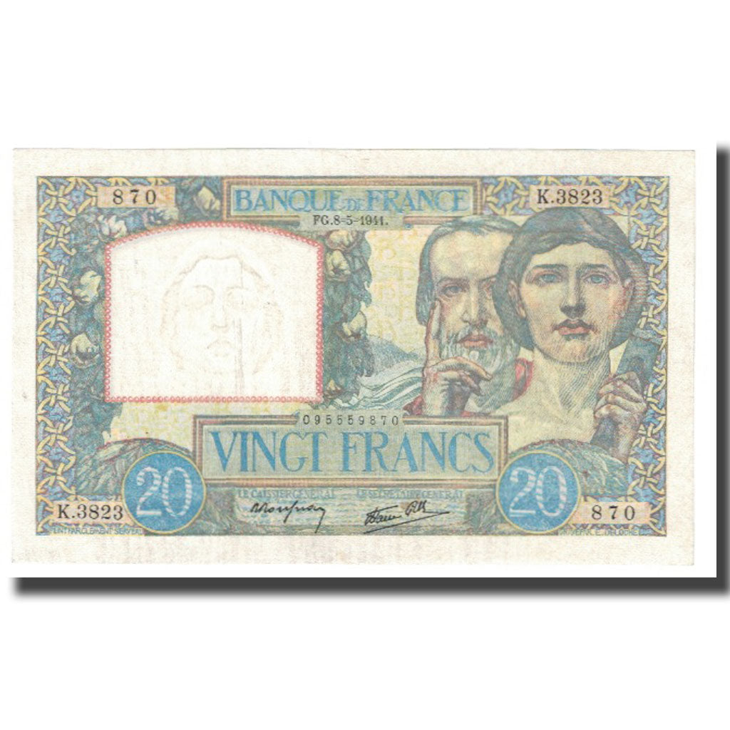 Frankreich, 20 Francs, Science et Travail, 1941, P. Rousseau and R. Favre-Gilly