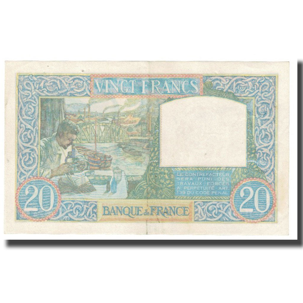 Francia, 20 Francs, Science et Travail, 1941, P. Rousseau and R. Favre-Gilly