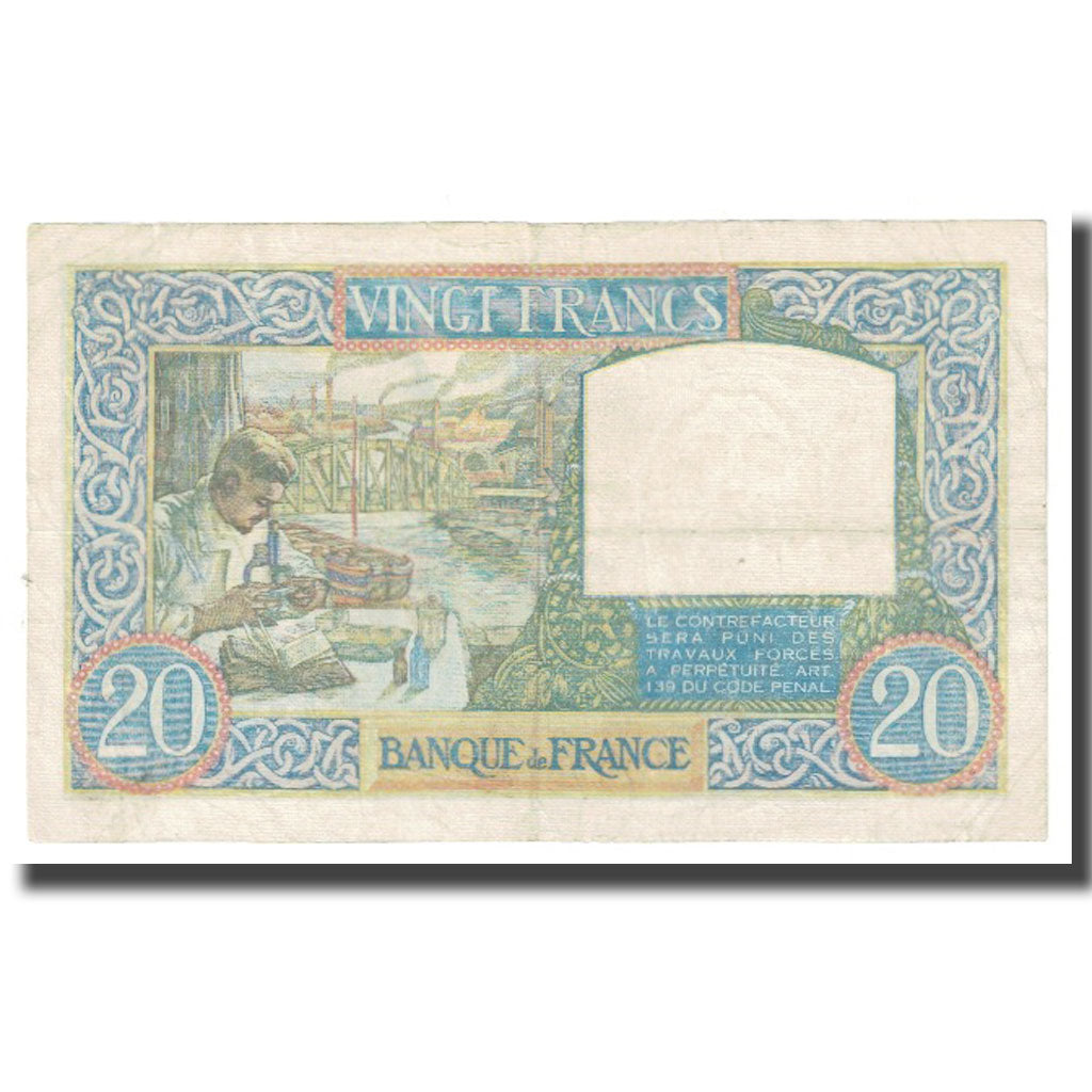 Frankrijk, 20 Francs, Science et Travail, 1940, P. Rousseau and R. Favre-Gilly
