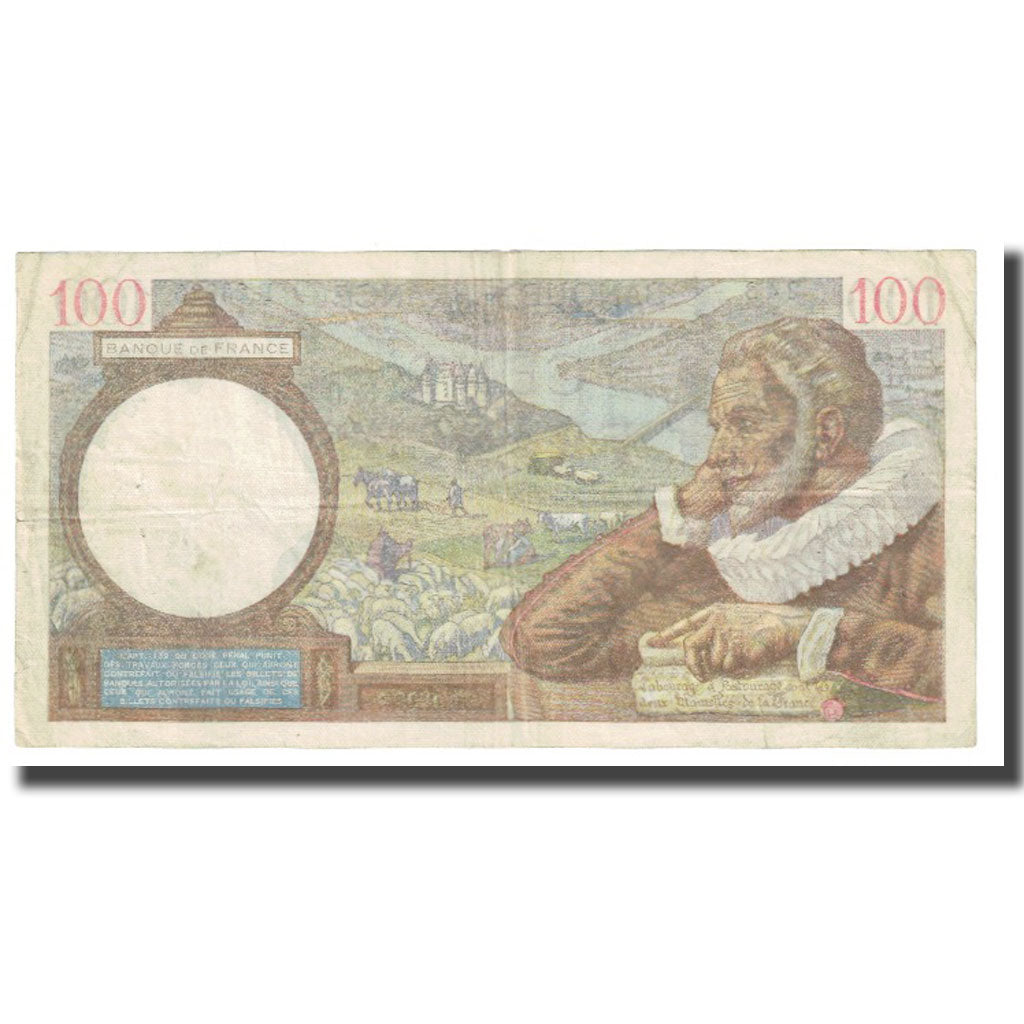 France, 100 Francs, Sully, 1941, P. Rousseau and R. Favre-Gilly, 1941-07-31