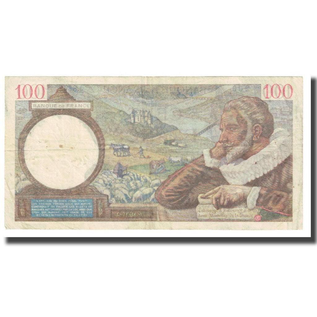 France, 100 Francs, Sully, 1940, P. Rousseau and R. Favre-Gilly, 1940-03-14, TB