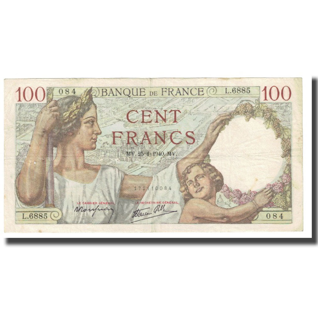 Frankrijk, 100 Francs, Sully, 1940, P. Rousseau and R. Favre-Gilly, 1940-01-25