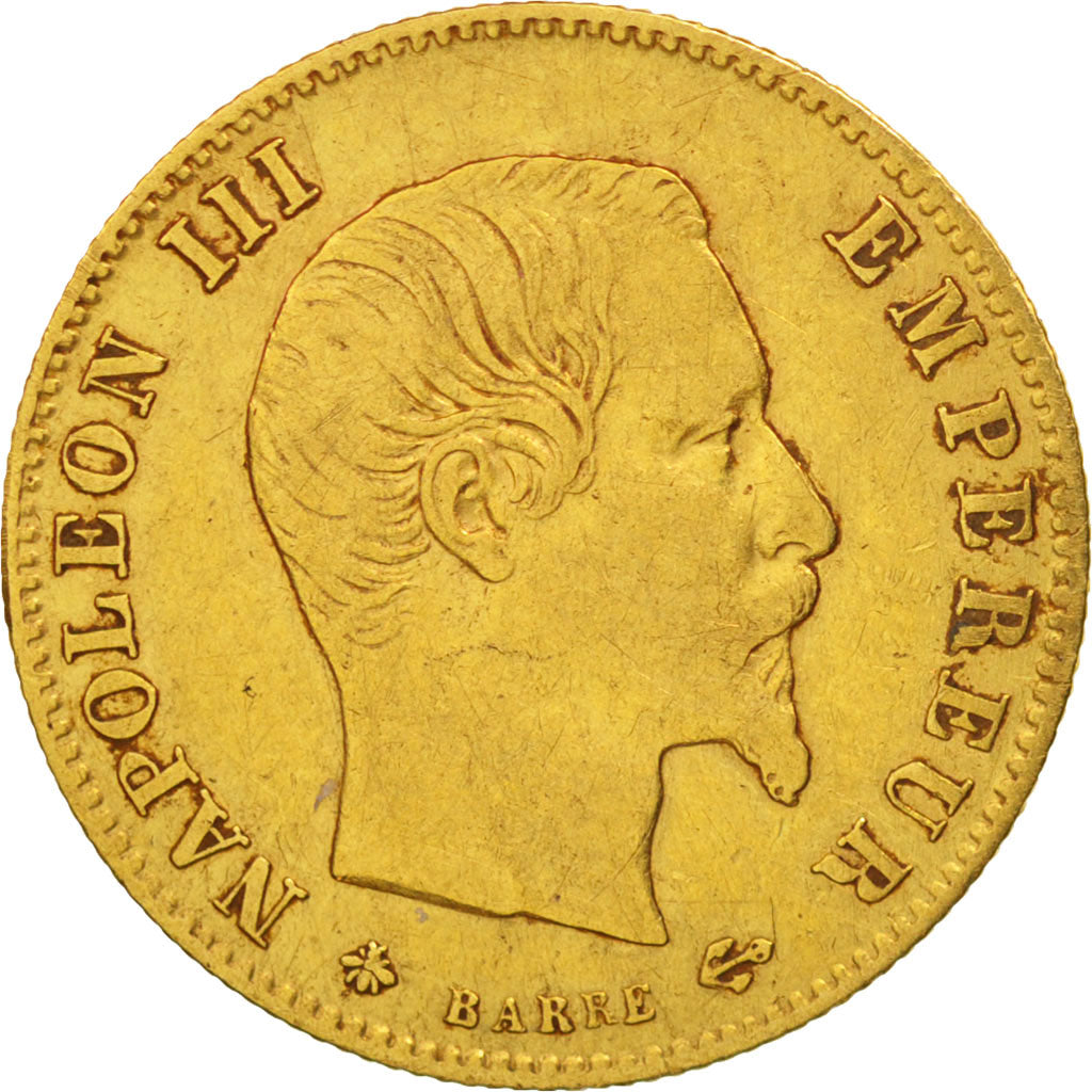 France, Napoléon III, 5 Francs, 1860, Paris, TB+, Or, KM:787.1, Gadoury 1001