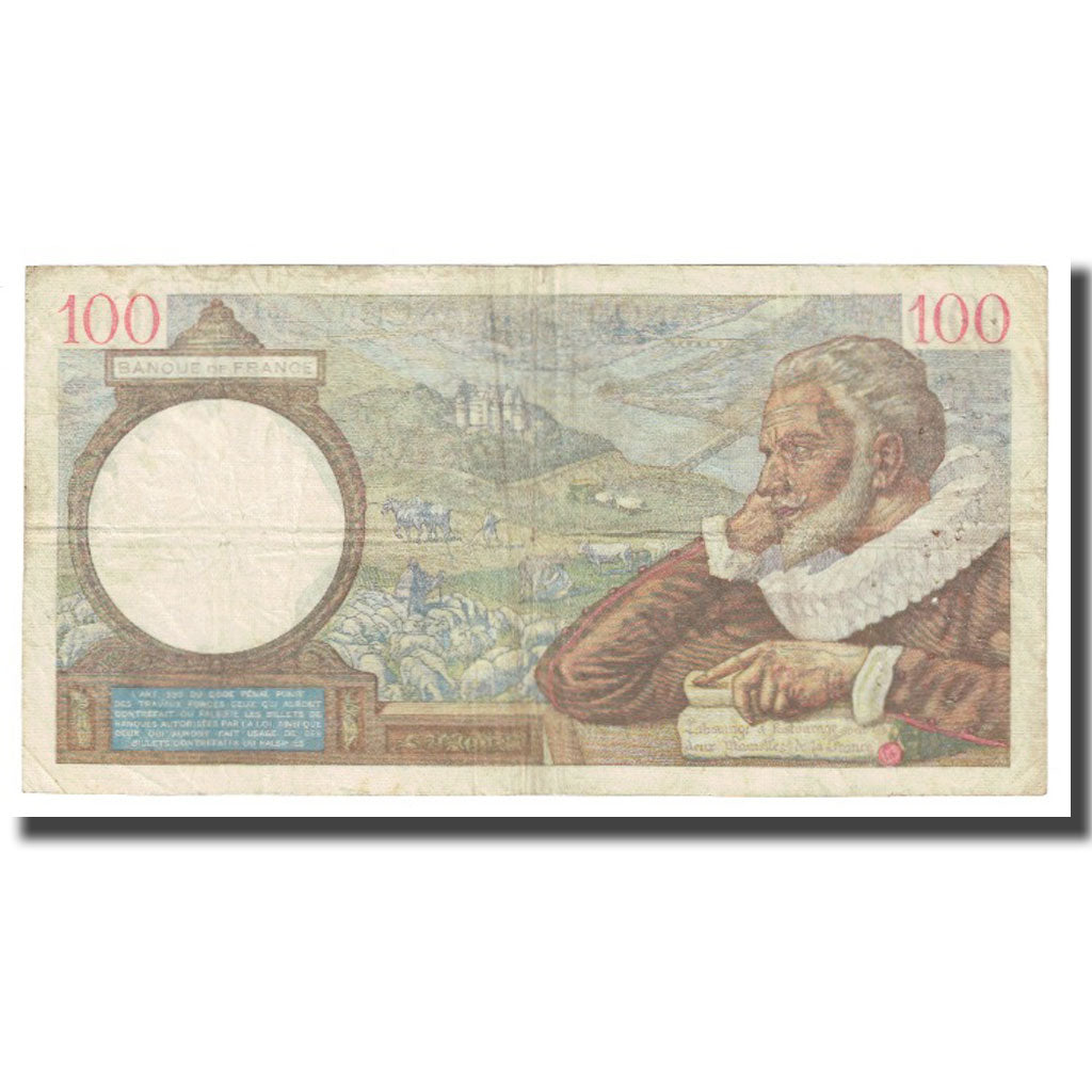 Francia, 100 Francs, Sully, 1939, P. Rousseau and R. Favre-Gilly, 1939-09-28