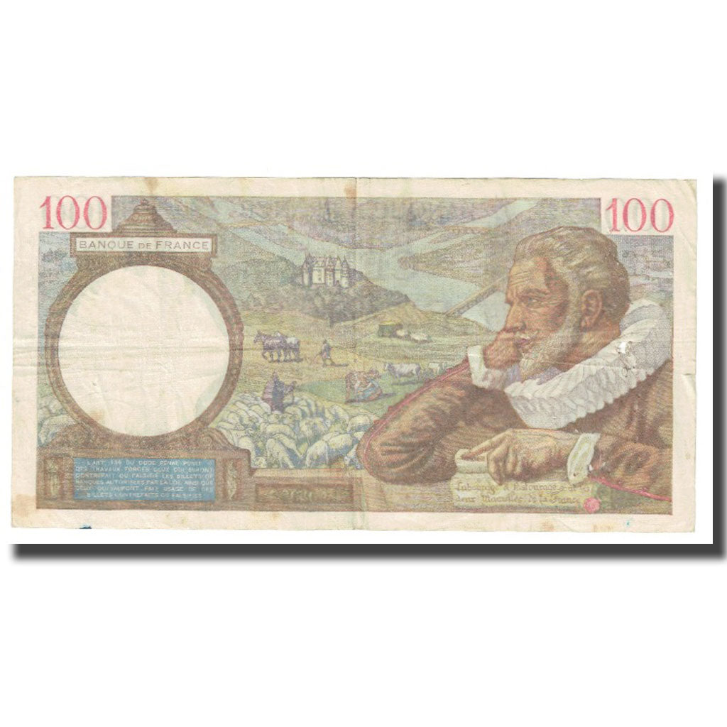França, 100 Francs, Sully, 1940, P. Rousseau and R. Favre-Gilly, 1940-12-19