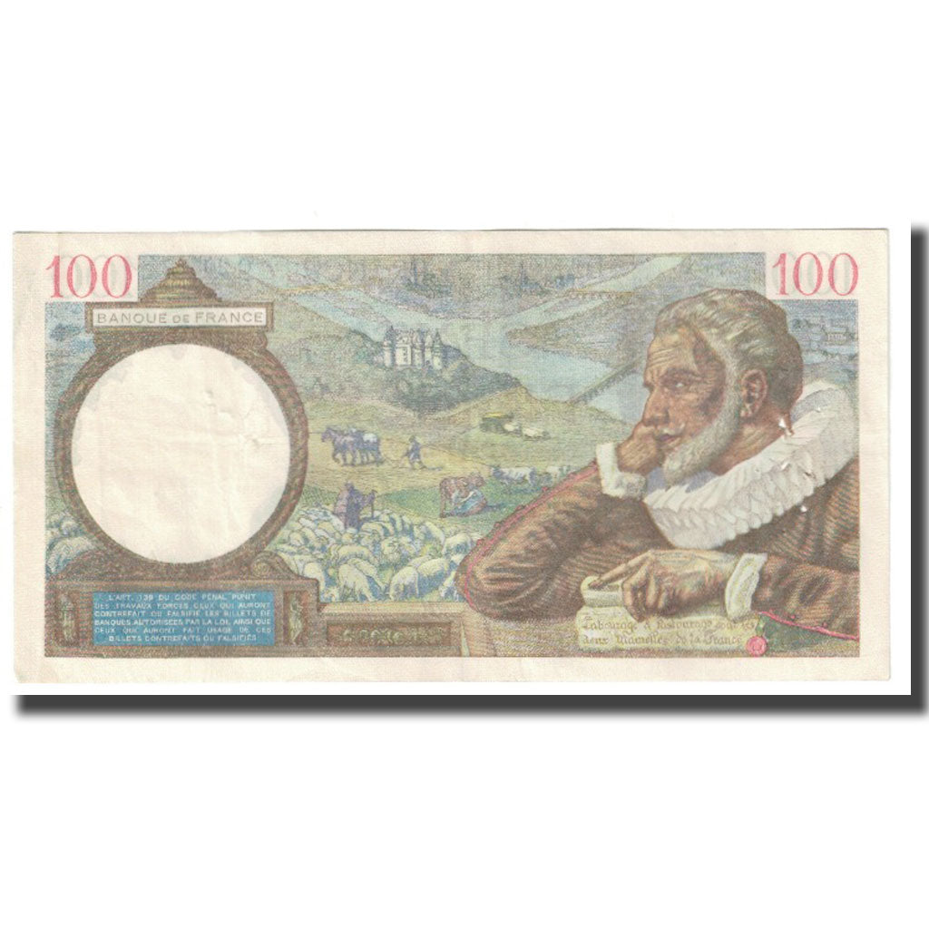 França, 100 Francs, Sully, 1941, P. Rousseau and R. Favre-Gilly, 1941-04-17
