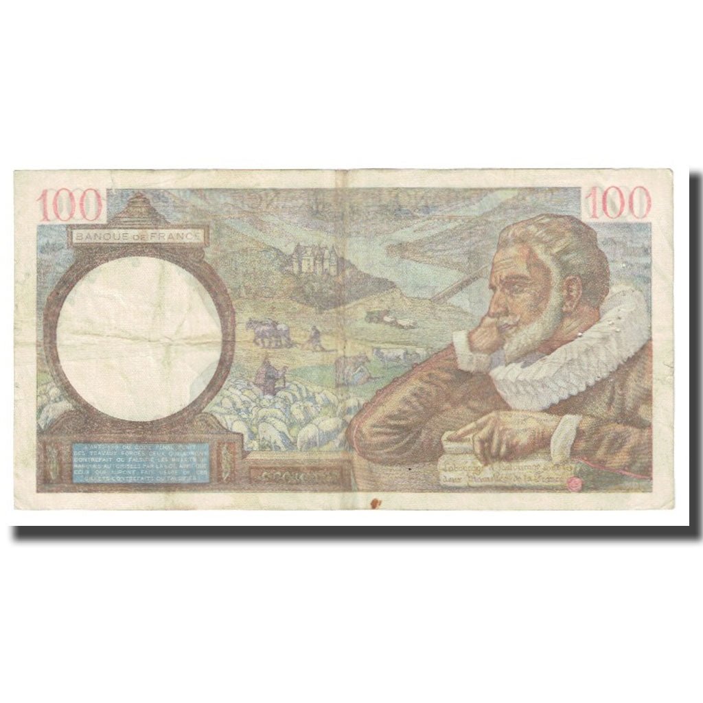 Francja, 100 Francs, Sully, 1942, P. Rousseau and R. Favre-Gilly, 1942-01-29