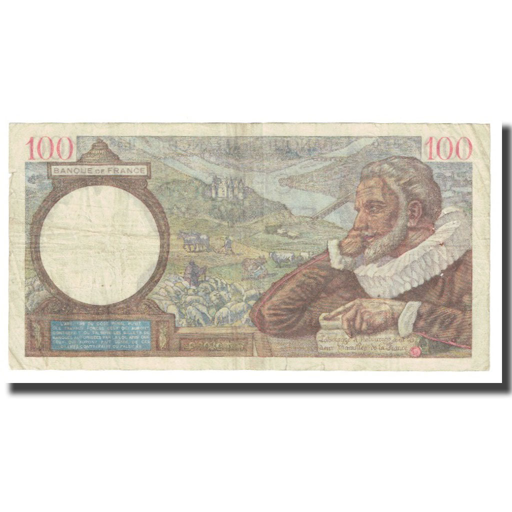 France, 100 Francs, Sully, 1939, P. Rousseau and R. Favre-Gilly, 1939-12-28