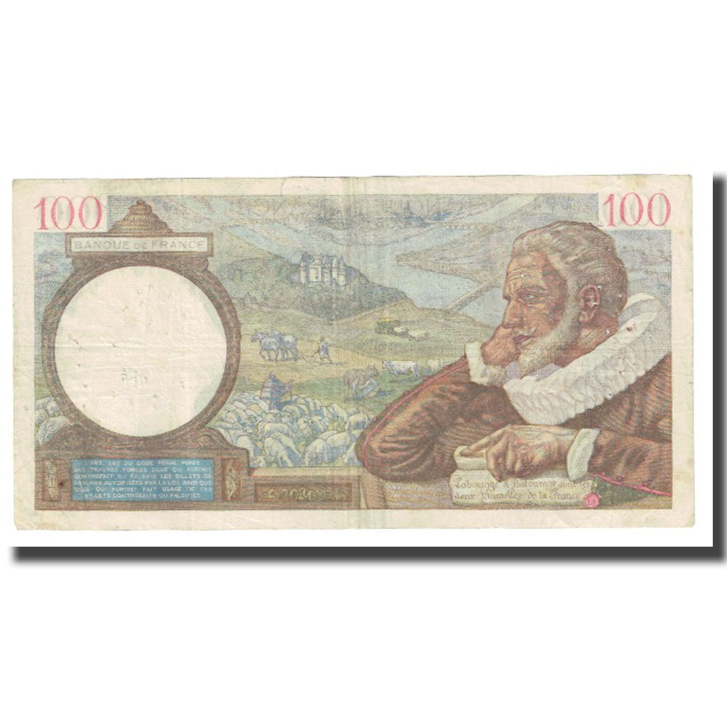 Francia, 100 Francs, Sully, 1939, P. Rousseau and R. Favre-Gilly, 1939-10-19