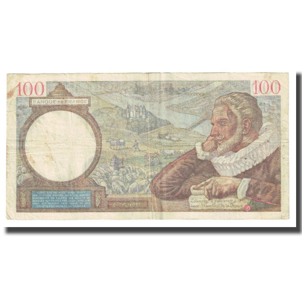 France, 100 Francs, Sully, 1940, P. Rousseau and R. Favre-Gilly, 1940-03-07